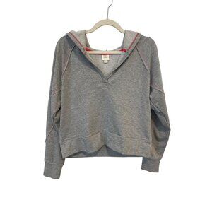 Roan + Ryan Pullover Hoodie Size XS Long Sleeve V Neck French Terry Gray Comfort